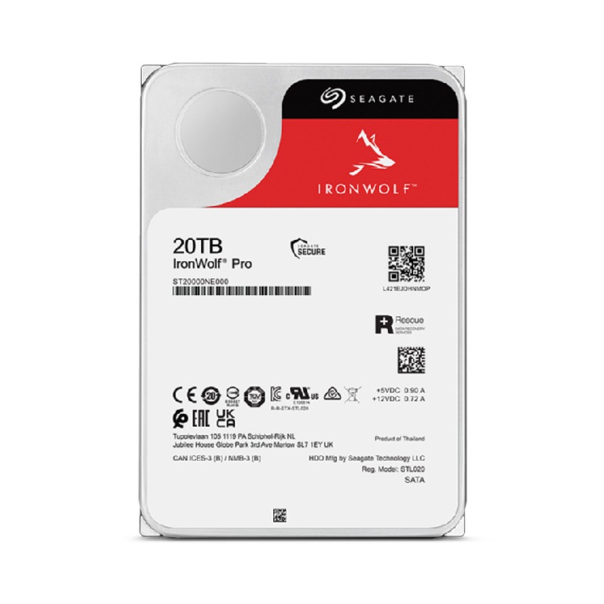 Ổ CỨNG HDD SEAGATE IRONWOLF PRO 20TB 3.5 INCH, 7200RPM, SATA3, 256MB CACHE (ST20000NE000)