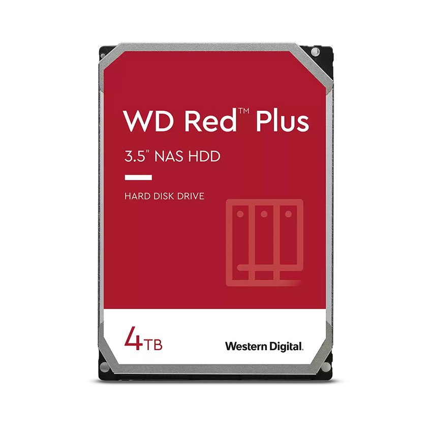 Ổ CỨNG HDD WD 4TB RED PLUS 3.5 INCH, 5400RPM, SATA, 128MB CACHE (WD40EFZX)