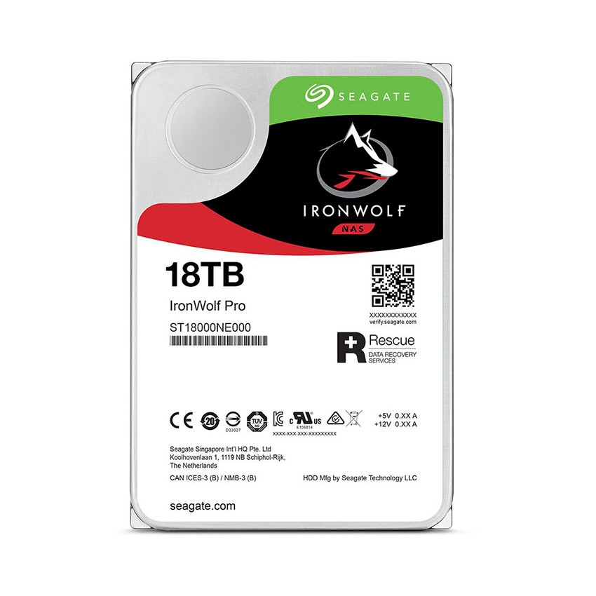Ổ CỨNG HDD SEAGATE IRONWOLF PRO 18TB 3.5 INCH, 7200RPM, SATA, 256MB CACHE (ST18000NE000)