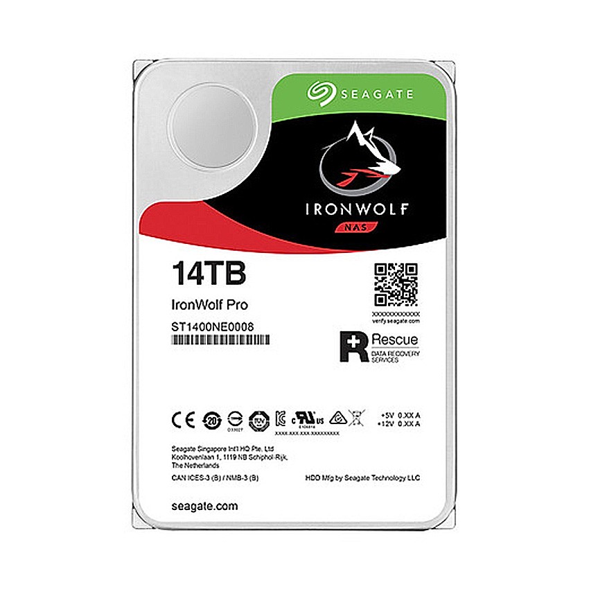 Ổ CỨNG HDD SEAGATE IRONWOLF PRO 14TB 3.5 INCH, 7200RPM, SATA, 256MB CACHE (ST14000NE0008)