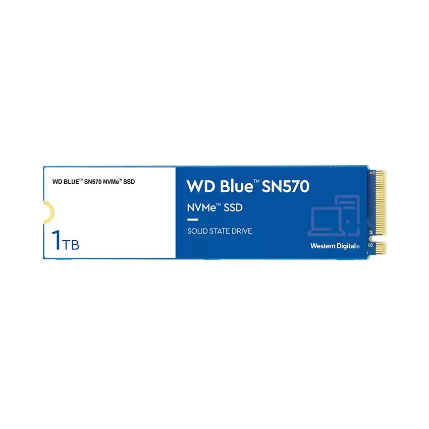 Ổ CỨNG SSD WD SN570 BLUE 1TB M.2 2280 PCIE NVME 3X4 (ĐỌC 3500MB/S - GHI 3000MB/S) - (WDS100T3B0C)
