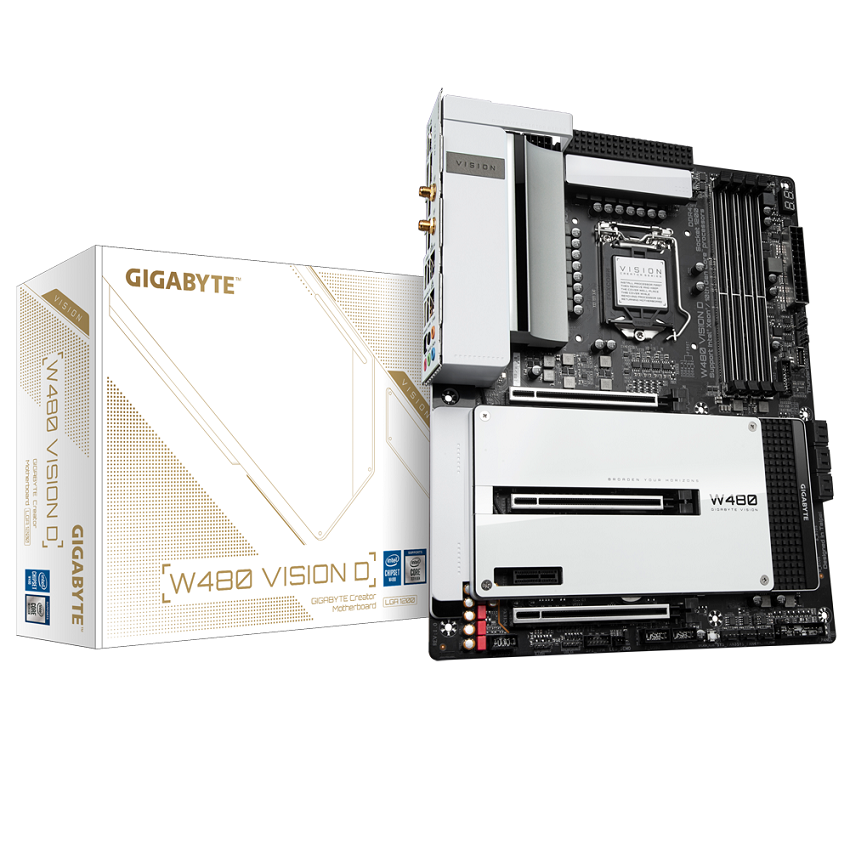 MAINBOARD GIGABYTE W480 VISION D(INTEL W480, SOCKET LGA 1200, ATX, 4 KHE RAM DDR4)